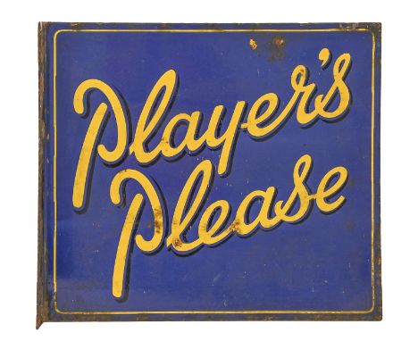Advertising. Player's Please yellow and blue enamel double sided sign, early 20th c, 41 x 46cm and a Rowntree casket shaped c