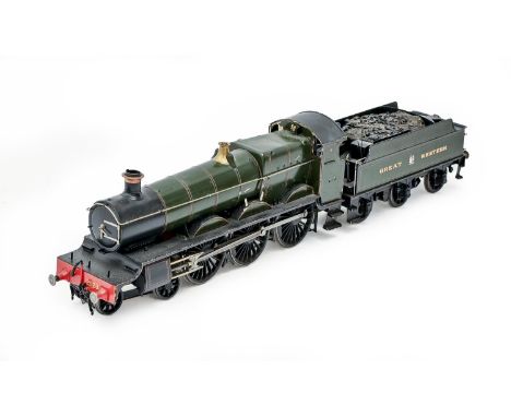 A 7mm finescale model of the GWR Saint Class 4-6-0 locomotive and tender No 2923 'Saint George', built by B Broompton, with g