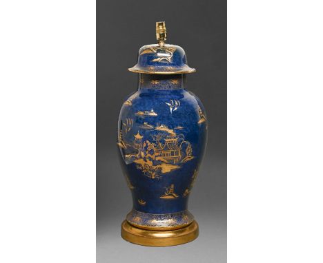 A Wiltshaw &amp; Robinson Carlton Ware Mikado&nbsp; pattern baluster lamp of unusually large size, c1930, gilt brass foot, 62