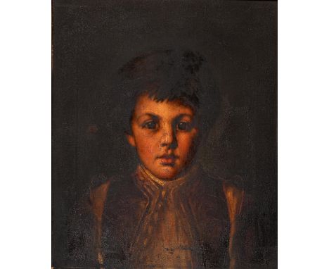 English School, 19th c - Portrait of a Young Boy,&nbsp;dressed as a page, head and shoulders, oil on canvas, 46 x 36cm  Ingra