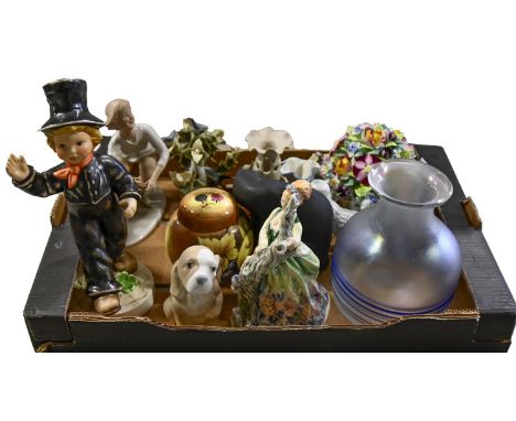 A quantity of decorative ceramics and glass, including Goebel, Minton and other Continental figurines, etc  
