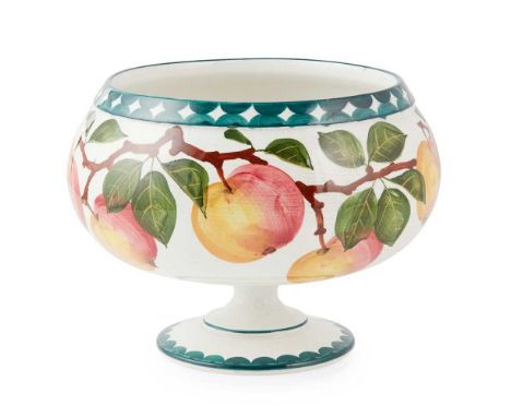 A WEMYSS WARE AUDLEY BOWL 'APPLES' PATTERN, CIRCA 1900 impressed WEMYSS/WEMYSS WARE/ R. H. &amp; S., printed retailer's stamp