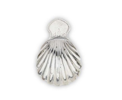 BANFF – A RARE SCOTTISH PROVINCIAL CADDY SPOON DAVID IZAT makers mark DI only, the shaped handle with bright cut engraved bor