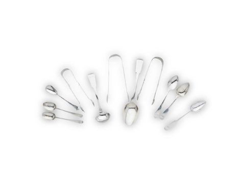 A COLLECTION OF SCOTTISH PROVINCIAL FLATWARE VARIOUS MAKERS AND DATES to include, a toddy ladle, marked JMcR, INS, thistle, o
