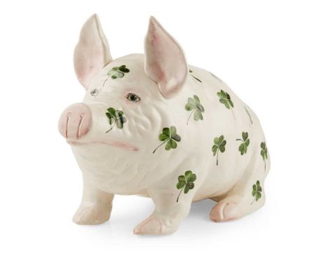 A LARGE WEMYSS WARE PIG 'SHAMROCKS' PATTERN, CIRCA 1900 impressed WEMYSS WARE/ R. H. &amp; S.Dimensions:44cm long
