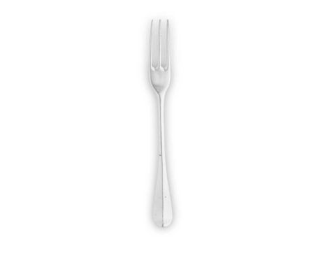 CANONGATE - A SCOTTISH PROVINCIAL THREE-PRONGED TABLE FORK MICHAEL FORREST marked MF, stag’s head with x in antlers, MF, S (w
