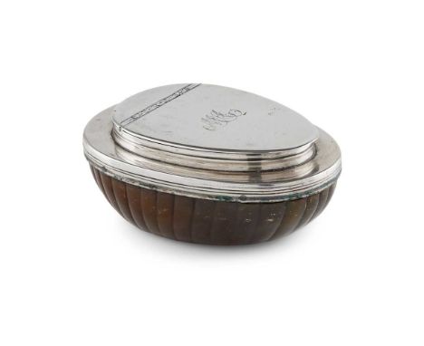 AN 18TH CENTURY SCOTTISH PROVINCIAL SNUFF BOX ROBERT GRAY, GLASGOW CIRCA 1780  the polished cow horn with fluted sides, the s