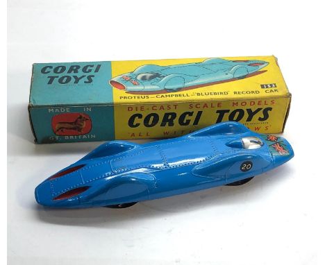 Boxed Corgi 153 Proteus Campbell bluebird record car in good condition please see images for condition