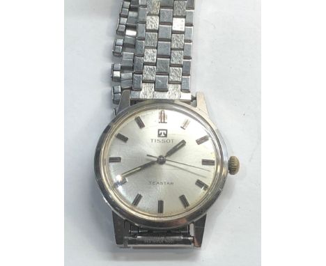 Vintage gents Tissot seastar wristwatch the watch is ticking please see images for condition no warranty given 