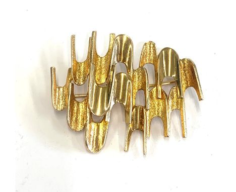 Vintage 9ct gold Ivan Tarrett GT Limited abstract brooch, approximate weight 9g