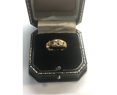 Antique 15ct gold diamond and ruby ring please see images for details 