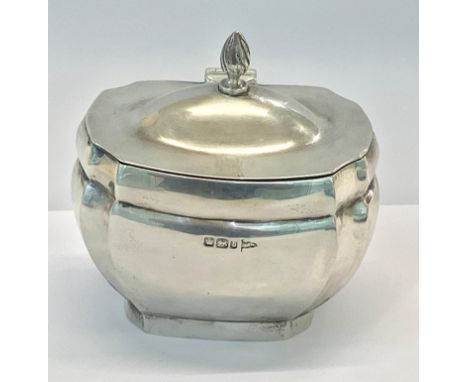 Antique silver tea caddy Sheffield silver hallmarks makers walker and hall weight 155g good un-cleaned condition please see i