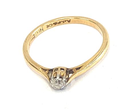 Vintage 18ct gold diamond ring, approximate weight 2.1g ring size 