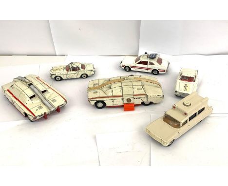 Selection vintage die cast Dinky and Corgi vehicles, played with condition 