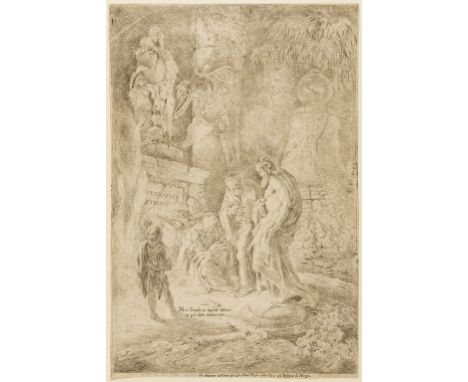 Castiglione (Giovanni Benedetto, 1609-1664) Temporalis Aeternitas, or Four Wise Men, etching, the second state with Rossi's a