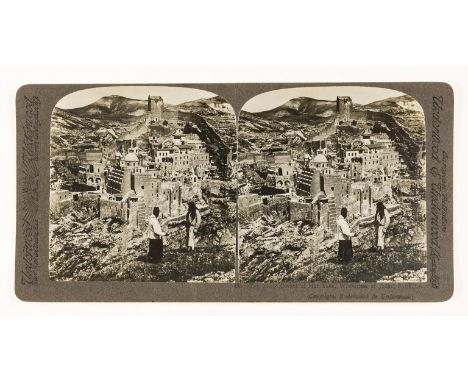 Holy Land.- Underwood &amp; Underwood, publisher. Collection of c.60 stereoscopic cards, mostly of Jerusalem and the Holy Lan