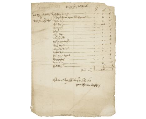 1666 London.- Bill, manuscript, 1p. with conjugate blank, folds, slightly creased and browned, 250 x 180mm., London, 7th July