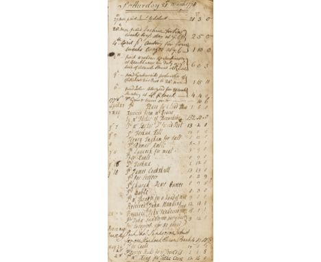 Browsholme Hall, near Clitheroe, Lancashire.- [Account Book relating to the Parker family of Browsholme Hall &amp; Inventory 