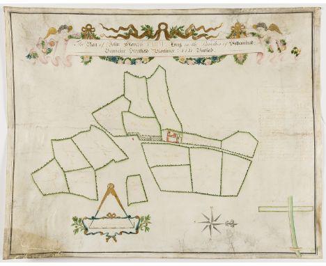 Berkshire Estate map.- The Plan of John Glover's Farm Lying in the Parish of Sulhamstead Bannester Stratfield Mortimer and Bu