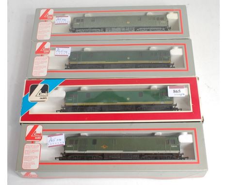 4 more Lima class 73 electro-diesel locomotives mix of Brunswick green and EMU green, all weathered and some renumbered, none