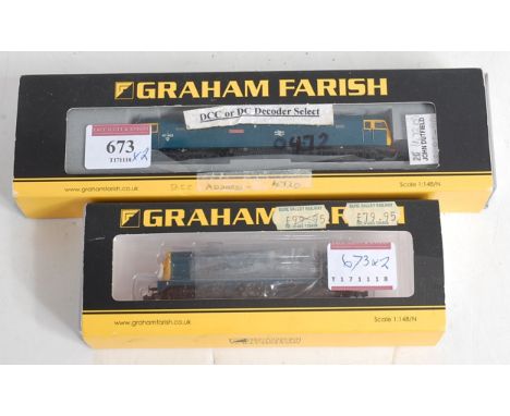 Bachmann (Graham Farish) N gauge BR blue class 47 Co-Co diesel locomotive, DCC fitted (G-BG) and sold with Bo-Bo class 20 die