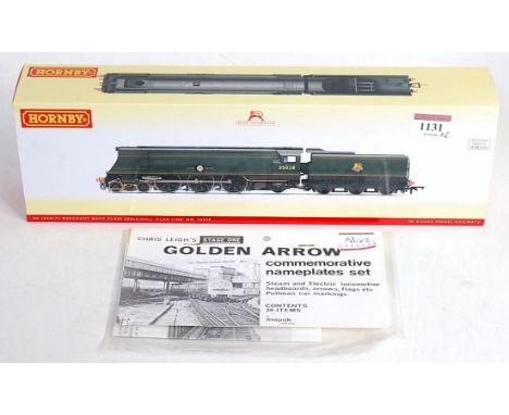 A Hornby R3436 BR lined green streamlined Bulleid engine and tender No 35028 ''Clan Line'' with instructions DCC ready (M-BM)
