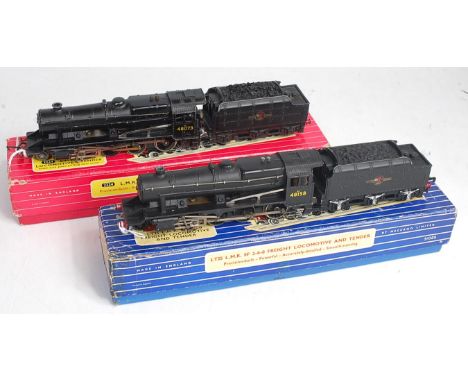 A Hornby Dublo 3-rail class 8F engine and tender No. 48158 converted to 2-rail and some repainting (GR-BG) together with a si