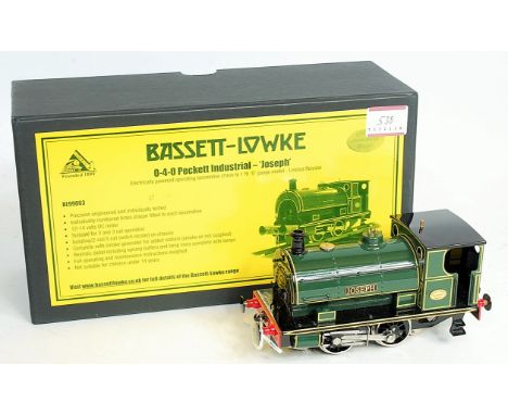 Corgi for Bassett Lowke 0-4-0 Peckett Saddletank loco ''Joseph'' green limited edition No 073 (NM) (BNM) with outer corrugate