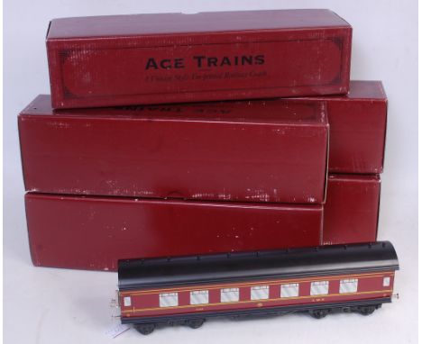 Five ACE Trains LMS coaches as in ''Merseyside Express'' set, no name boards, 2 x 1st/3rd, 1 x BR/3rd (G-NM) (BG-NM)