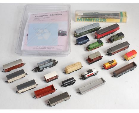 A mixed N gauge delve boxed Langley Models kit for paddle steamer (G-BG) Minitrix ''Evening Star'' engine and tender (FG-BG),