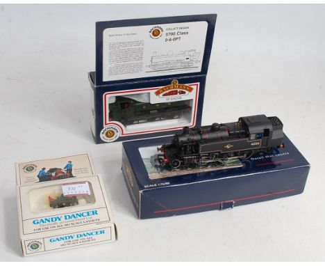 Bachmann 39-900A 57XX GWR green pannier tank 7702 (M-BM), 31-452B BR lined black Ivatt 2-6-2 tank loco 41233 (M-BG) 'Gandy' d