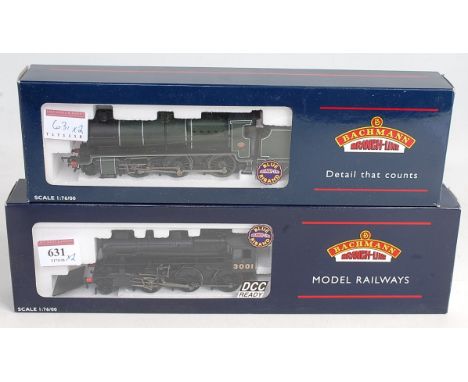 Bachmann 32-575 Ivatt class 4 engine and tender, post war black No. 3001 with double chimney (M-BM) together with 32-160 SR o