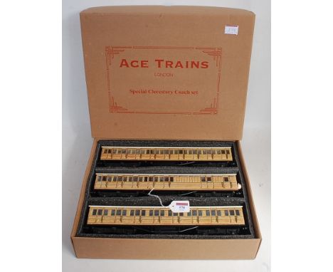 ACE trains 1991 C1/CL Clerestory LNER suburban coaches, one each all 1st/all 3rd/BR 3rd brake fitted with working rear light 