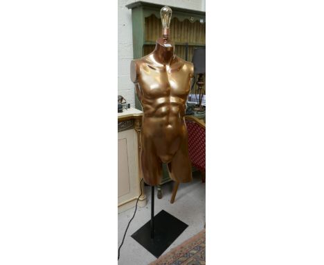 Gold mannequin torso lamp - Approx H: 164cm
