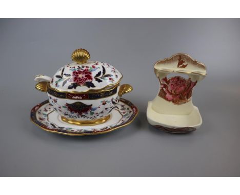 Royal Worcester tureen (from the pattern room) along with Victorian soap dish/tooth brush holder