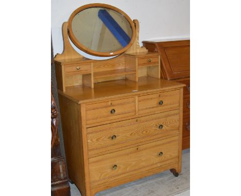 LIGHT OAK 2 OVER 2 DRESSING CHEST     