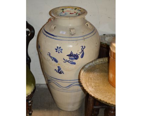 LARGE DECORATIVE POTTERY FLOOR VASE     