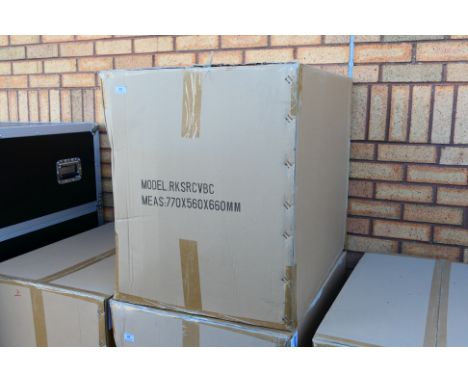 An unused professional flight case, model RKSRCVBC, measuring 77 cm x 56 cm x 66 cm, contained in original packaging. (Stock 