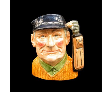 Blue cap; brown sweater; tan shirt; light brown golf bag.Royal Doulton backstamp. Good condition. Artist: David B. BiggsIssue