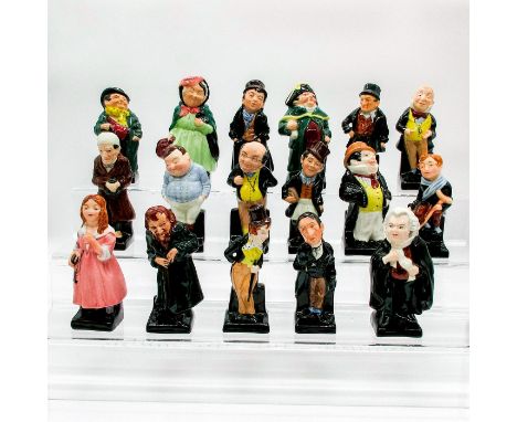 Dickens Seriesware. Hand decorated porcelain mini figures.Includes Tony Weller, Sairey Gamp, Artful Dodger, Bumble, Bill Sike