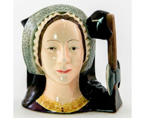 Henry VIII &amp; His Six Wives series. Axe and chopping block handle. Black, brown, grey and purple coloration.Doulton backst