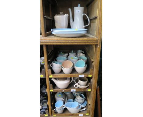 Various Poole Pottery 'Twintone' tea, coffee and dinner wares (4 trays) 