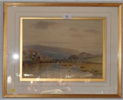 Henry Bowser Wimbush (1858 - 1943) Withypool, Exmoor watercolour signed and dated 1892 25 x 35 cm