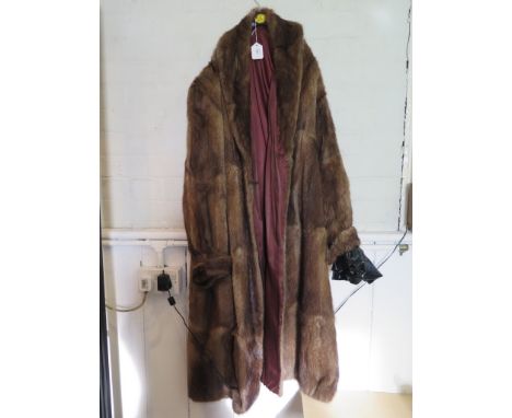 A long mink fur coat, 123 cm long 