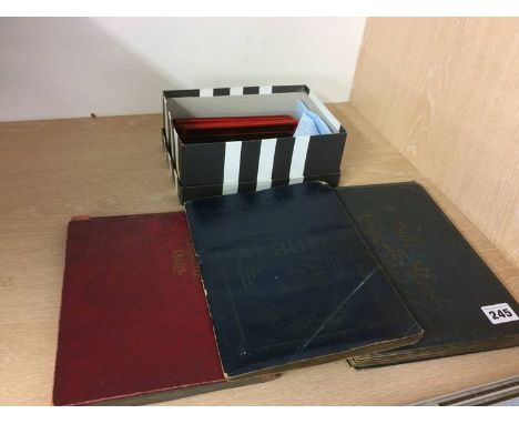 Magic Lantern slides and two cigarette card albums