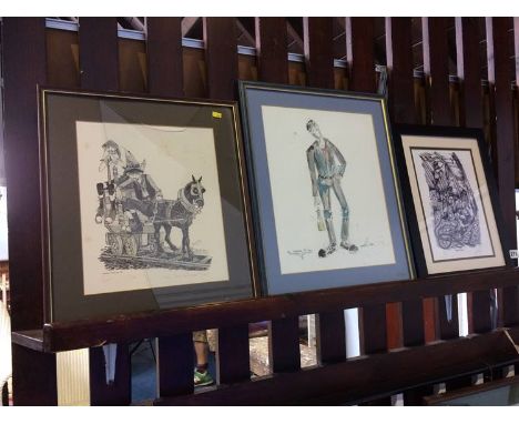 Print, after Bob Olley, Kenneth Rowden portrait and one other (3)
