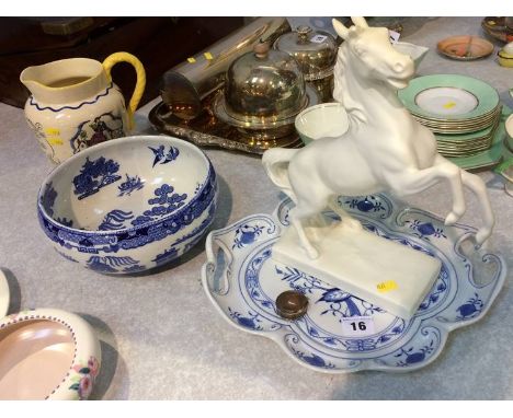 A Royal Doulton jug, Maling bowl, Goebel horse etc.