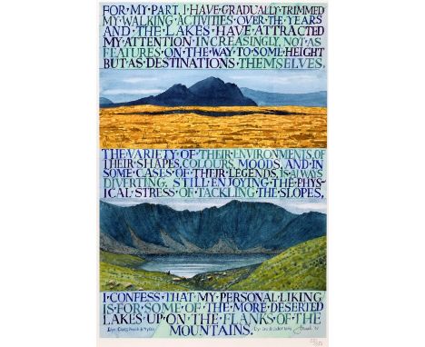 JONAH JONES screenless lithograph limited edition (25/350) print - entitled 'Llyn Cau and Cader Idris', from a watercolour of