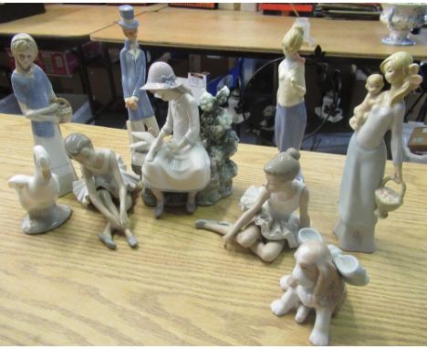 Selection of various decorative figurines including Nao, etc 