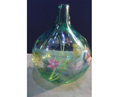 Caithness Spring Romance Cleopatra pattern glass vase, Ltd Ed No. 29/100, H19cm 